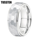 Stepped Finish Great Workmanship 6/8MM Men Women Hammer Ring Stylish Tungsten Comfort Fit Wedding Band