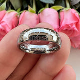 Trendy Laser Engraved 6mm 8mm Fashion Tungsten Carbide Comfort Fit Ring for Men Women - Engagement Wedding Band