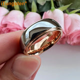 High Polished 6mm 8mm Tungsten Marriage Two Tone Comfort Fit Wedding Bands For Men, Women - Trendy Fashion Jewelry