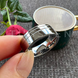 Beautiful 2 Grooves Finish Great Workmanship 8MM Men Women Flat Comfort Fit Wedding Band Tungsten Finger Rings