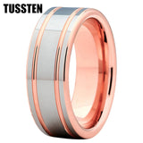 Excellent Grooved Polished Finish 8MM Trendy Gift Jewelry Men and Women Tungsten Engagement Rings Bands