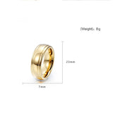 Fashion Classic Style Anti-Scratch 7mm Gold Color Men Tungsten Carbide Ring For Wedding Bands  - Party Rings Jewelry