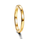 Luxury Gold Color Polished Classic 2mm/4mm Thin Tungsten Carbide Women Men's Rings Simple Round Wedding Bands
