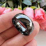 Trendy Laser Engraved 6mm 8mm Fashion Tungsten Carbide Comfort Fit Ring for Men Women - Engagement Wedding Band