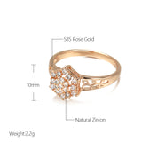 Luxury Hexagon Cut Rolled 14K Rose Gold AAA Zircon Diamonds Full Paved Rings For Women Bride Wedding Jewelry