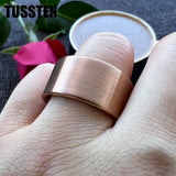Admirable Flat Brushed Rose-Gold-Color12MM Tungsten Carbide Rings for Men Women Fashion Engagement Wedding Bands