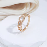 New Arrival High Quality 14K Rolled Rose Gold AAA Zircon Diamonds Curb Chain Rings For Women - Daily Jewelry