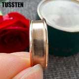 New Arrival Quality 6MM Tungsten 4MM Groove For Inlay Channel Polished with Shiny Dome Edges Wedding Bands