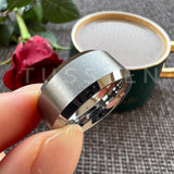 Beveled Edges Matte Finish Gold/Black Tone 10mm Tungsten Carbide Rings for Men Women Fashion Engagement Wedding Band