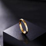 Luxury Gold Color Polished Classic 2mm/4mm Thin Tungsten Carbide Women Men's Rings Simple Round Wedding Bands