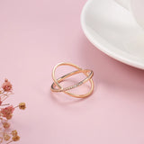 New Micro-wax Vintage Luxury Geometry Cross 14K Filled Rose Gold Rings AAA+ Cubic Zirconia Diamonds Fine Jewelry