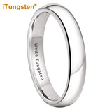 Shiny Polished White Tungsten Couple Ring 2/3/4/5/6/7/8/10mm Nice Comfort Fit Engagement Wedding Bands for Men Women