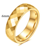 Black Rose Gold  Faceted Edge Dome Polished 4MM/6MM Tungsten Carbide Wedding Bands Couple Rings for Women and Men