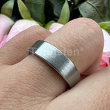 Super Brushed Pipe Cut 6/8mm Tungsten Carbide Rings for Couple Comfort Fit Engagement Wedding Band Jewelry