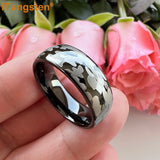 Superb 6mm 8mm Cool Pattern Domed Finish Engraved Fashion Men Women Tungsten Engagement Wedding Comfort Fit Band