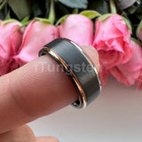 Terrific Stepped Brushed Finish 8mm Tungsten Comfort Fit Wedding Rings For Women Men - Classic Jewelry