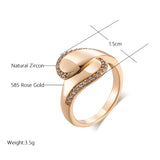 Luxury Vintage Glossy 14K Rolled Rose Gold AAA Zircon Diamonds Pave Setting Rings For Women Trendy Fine Jewelry