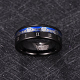 Super Black Plating Claddagh Pattern Engraved Roman Numeral 8mm Wide Tungsten Steel Men's Ring Tungsten Carbide Ring