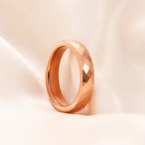 Black Rose Gold  Faceted Edge Dome Polished 4MM/6MM Tungsten Carbide Wedding Bands Couple Rings for Women and Men