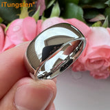 Shiny Polished White Tungsten Couple Ring 2/3/4/5/6/7/8/10mm Nice Comfort Fit Engagement Wedding Bands for Men Women