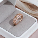 New Hollow Crystal Flower Design Rolled 14K Rose Gold AAA+ CZ Diamonds Pave Setting Women's - Vintage Jewelry
