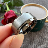 Classic Stepped Beveled Great Workmanship Big 10MM Mens Tungsten Wedding Bands Ideal  Fathers' Day Gift Jewelry