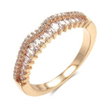 Luxury AAA+ Zircon Diamonds Full Paved Rings For Women 14K Filled Rose Gold Vintage Daily Quality Jewelry