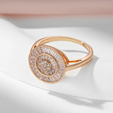 Shiny Retro Setting Filled 14K Rose Gold AAA Zircon Diamonds Full Paved Rings For Women Bride Fine Jewelry Gift