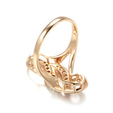 Luxury Hollow Double Curve Geometric Paved Filled 14K Rose Gold AAA+ ZirconDiamonds Rings - Vintage Jewelry