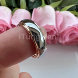 High Polished 6mm 8mm Tungsten Marriage Two Tone Comfort Fit Wedding Bands For Men, Women - Trendy Fashion Jewelry