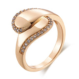 Luxury Vintage Glossy 14K Rolled Rose Gold AAA Zircon Diamonds Pave Setting Rings For Women Trendy Fine Jewelry
