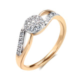 Sparkling  Luxury Fashion 14K Rolled Rose Gold  AAA+ Full Zircon Diamonds Setting Bridal Wedding Ring Fine Jewelry