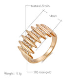Geometric Rolled 14K Rose Gold AAA Zircon Diamonds Setting Modern Creative Design Fashion Jewelry Ring For Women