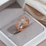 Exquisite Fashion Vintage Syle 14K Rolled Rose Gold AAA Zirconia Diamonds Full Pave Setting Women's Ring Jewelry