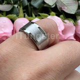 Center Brushed Polished Finish 10mm 12mm Mens Tungsten Flat Big Finger Rings, Comfort Fit Engagement Wedding Bands