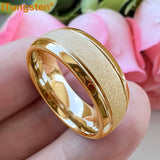 Awesome Domed Grooved Sandblasted 6mm 8mm Tungsten Carbide Comfort Fit Ring for Women Men - Gift Jewelry