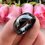 Trendy Laser Engraved 6mm 8mm Fashion Tungsten Carbide Comfort Fit Ring for Men Women - Engagement Wedding Band