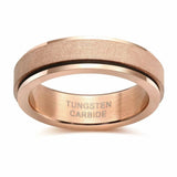 Charming Rose Gold  and Blue Color Tungsten Rainbow Pride Trendy Colorful Rings - Couples Wedding Engagement Rings