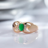 Luxury Hollow Texture Geometric 14K Filled Rose Gold Green White AAA Zircon Crystals Wedding Party Jewelry Rings