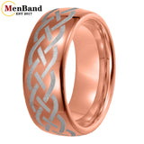 Laser Carving Celtic Knot Pattern Dome Polished 6/8mm Men and Women Wedding Tungsten Comfortable Fit Ring