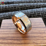 Laser Carved Complex Cross Pattern Dome Polished 6/8mm Comfortable Fit Wedding Tungsten Ring