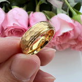 Popular Multicolor 6mm 8mm Men Women Tungsten Hammer Ring Comfort Fit Weddding Band
