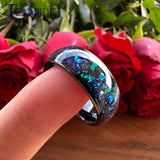 Very Beautiful Domed Polished Bright Opal 8mm Men Women Tungsten Comfort Fit Engagement Wedding Band