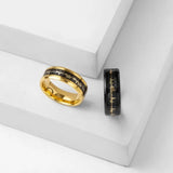 Awesome Black Carbon Fiber Inlay 8mm Beautiful Heartbeat Ring for Men Women Tungsten Wedding Band Fashion Jewelry