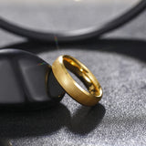 Excellent Frosted Gold/Silver Color Matte 6mm Tungsten Ring for Men Women Wedding engagement Band for Couple