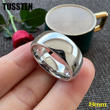 Classic Popular Polished 2-10MM  Trendy Engagement Wedding White Tungsten Comfort Fit Rings Bands for Men Women