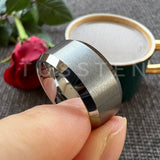 Beveled Edges Matte Finish Gold/Black Tone 10mm Tungsten Carbide Rings for Men Women Fashion Engagement Wedding Band
