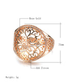 New Big Size Elegant Rolled 14K Rose Gold with AAA+ Cubic Zirconia Diamonds Rings - Bride Wedding Party Jewelry