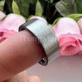 Classic Multiwidth Black Brushed FinishTungsten 6/8/10/12MM Flat Comfort Fit Wedding Band Ring for Men and Women