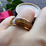 Whisky Barrel Oak Wood Guitar String Inlay 8mm Men, Women Tungsten Carbide Rings - Bridegroom Trendy Wedding Bands